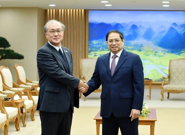 Thủ tướng Phạm Minh Chính và Tổng Thư ký Ban An ninh quốc gia Nhật Bản Akiba Takeo.