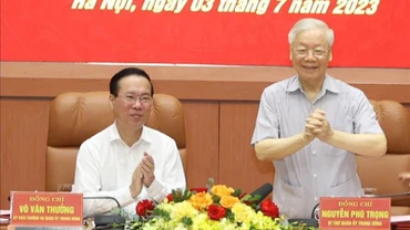[Ảnh] Tổng Bí thư Nguyễn Phú Trọng chủ trì Hội nghị Quân ủy Trung ương lần thứ sáu