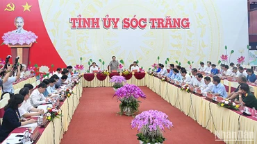 Quang cảnh buổi làm việc với tỉnh Sóc Trăng.