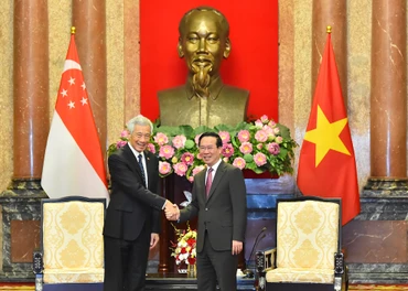 [Ảnh] Chủ tịch nước Võ Văn Thưởng tiếp Thủ tướng Cộng hòa Singapore Lý Hiển Long