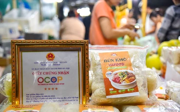 Sản phẩm Bún khô của Công ty cổ phần Xuất nhập khẩu nông sản thực phẩm Việt Nam, quận Hoàng Mai, Hà Nội. (Ảnh: Nhật Quang)