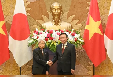 Chủ tịch Quốc hội Vương Đình Huệ và Chủ tịch Thượng viện Nhật Bản Otsuji Hidehisa.
