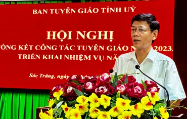 Bí thư Tỉnh ủy Sóc Trăng Lâm Văn Mẫn phát biểu chỉ đạo tại hội nghị
