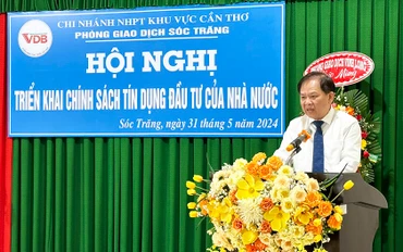 Giám đốc VDB khu vực Cần Thơ phát biểu tại hội nghị.