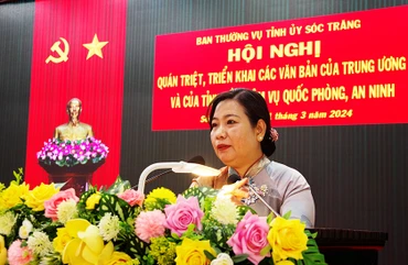 Phó Bí thư Thường trực Tỉnh ủy Sóc Trăng Hồ Thị Cẩm Đào phát biểu chỉ đạo Hội nghị.