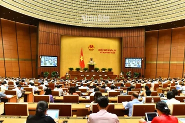 Quang cảnh phiên họp của Quốc hội sáng 23/5. (Ảnh: ĐĂNG KHOA)