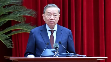 Tổng Bí thư Tô Lâm phát biểu khai mạc Hội nghị Ban Chấp hành Trung ương Đảng khóa XIII. (Ảnh: ĐĂNG KHOA)