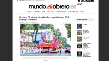 Mundo Obrero, kênh truyền thông chính thức của Đảng Cộng sản Tây Ban Nha đăng bài viết ca ngợi các thành tựu của Việt Nam. (Ảnh chụp màn hình)