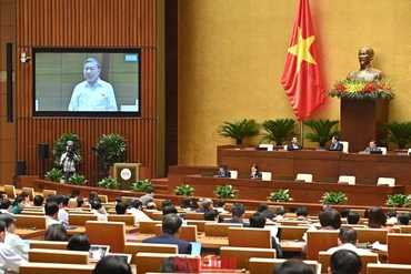 Quang cảnh phiên họp của Quốc hội chiều 8/11. (Ảnh: ĐĂNG KHOA)