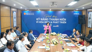 Quang cảnh lễ phát động Ngày Kỹ năng thanh niên thế giới 2024. (Ảnh: TRUNG HƯNG) 