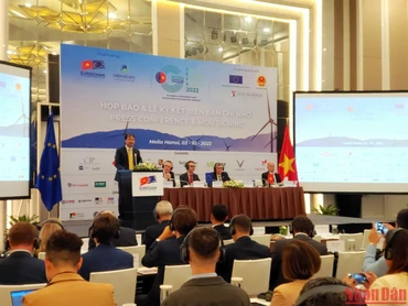 Họp báo công bố sự kiện Diễn đàn và Triển lãm Kinh tế xanh (GEFE) 2022. (Ảnh: TRUNG HƯNG)