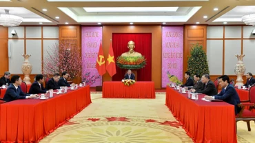 Quang cảnh cuộc điện đàm. (Ảnh: ĐĂNG KHOA)