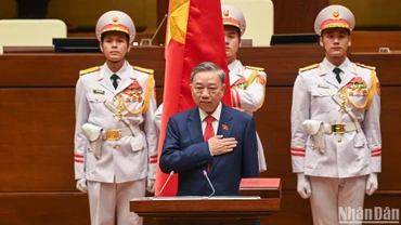Chủ tịch nước Tô Lâm tuyên thệ nhậm chức. (Ảnh: LINH KHOA)