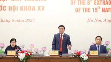 Tổng Thư ký Quốc hội, Chủ nhiệm Văn phòng Quốc hội Bùi Văn Cường tại buổi họp báo. (Ảnh: DUY LINH)
