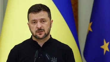 Tổng thống Ukraine Volodymyr Zelenskiy tham dự cuộc họp báo chung với Thủ tướng Hungary Viktor Orban tại Kiev, Ukraine, ngày 2/7/2024. (Ảnh: Reuters) 