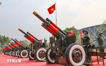 [Ảnh] Cận cảnh dàn pháo chuẩn bị cho lễ kỷ niệm 70 năm Chiến thắng Điện Biên Phủ