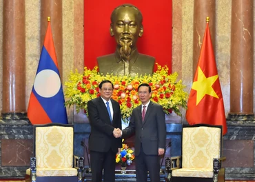 [Ảnh] Chủ tịch nước Võ Văn Thưởng tiếp Thủ tướng nước Cộng hòa Dân chủ Nhân dân Lào Sonexay Siphandone 