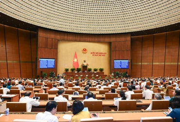 Quang cảnh phiên họp của Quốc hội chiều 22/5. (Ảnh: DUY LINH)