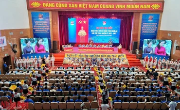 Toàn cảnh Đại hội đại biểu Đoàn Thanh niên Cộng sản Hồ Chí Minh tỉnh Nghệ An nhiệm kỳ 2022-2027.
