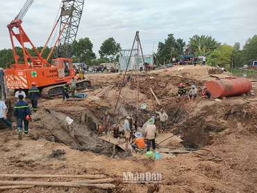 Hiện trường nơi cháu bé gặp nạn. (Ảnh chụp chiều 1/1)