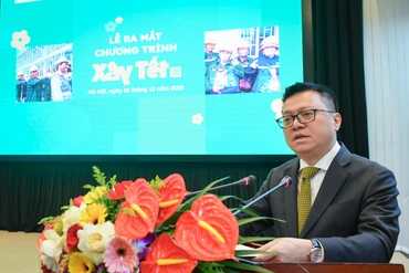 Đồng chí Lê Quốc Minh, Ủy viên Trung ương Đảng, Tổng Biên tập Báo Nhân Dân, Phó trưởng Ban Tuyên giáo Trung ương, Chủ tịch Hội Nhà báo Việt Nam phát biểu tại chương trình. (Ảnh: THÀNH ĐẠT)
