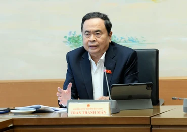 Chủ tịch Quốc hội Trần Thanh Mẫn phát biểu tại phiên họp. (Ảnh: DUY LINH) 