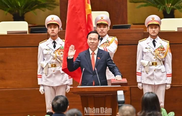 Chủ tịch nước Võ Văn Văn Thưởng tuyên thệ nhậm chức. (Ảnh: Duy Linh)