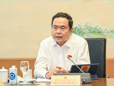 Chủ tịch Quốc hội Trần Thanh Mẫn phát biểu tại phiên thảo luận tổ. (Ảnh: DUY LINH) 
