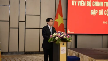 Chủ tịch nước Lương Cường phát biểu tại cuộc gặp.