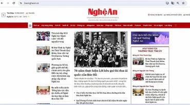 Giao diện mới Báo Nghệ An điện tử.