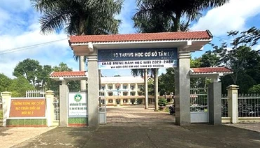Trường Trung học cơ sở Tân Lợi, nơi xảy ra vụ việc.