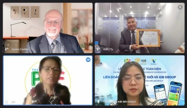  Lễ ký kết trực tuyến thỏa thuận hợp tác toàn diện giữa PWF và IGB Group.
