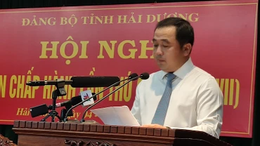 Bí thư Tỉnh ủy Hải Dương Trần Đức Thắng phát biểu chỉ đạo Hội nghị.