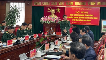 Đại tướng Phan Văn Giang, Bộ trưởng Quốc phòng phát biểu và giao nhiệm vụ cho Tỉnh ủy Hải Dương.
