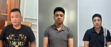 Các bị can Phan Võ Nhật Huy, Đỗ Tấn Rin và Lê Viết Nam. (Ảnh Công an cung cấp)