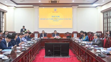 Các đại biểu dự Hội nghị tại điểm cầu Bộ Tư pháp. 