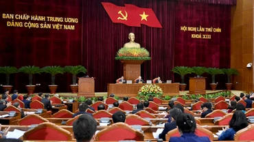 Quang cảnh Phiên khai mạc Hội nghị Trung ương lần thứ chín, khóa XIII. (Ảnh: ĐĂNG KHOA)