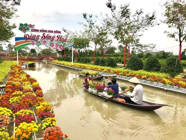 Du khách tham quan, trải nghiệm tại Khu du lịch Cánh đồng hoa hồng, thành phố Sa Đéc, tỉnh Đồng Tháp. (Ảnh: HỮU NGHĨA)