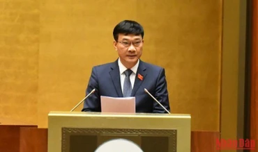 Chủ nhiệm Ủy ban Kinh tế của Quốc hội Vũ Hồng Thanh trình bày Báo cáo thẩm tra. (Ảnh: ĐĂNG KHOA)