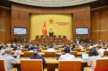 Quang cảnh phiên họp Quốc hội sáng 1/11. (Ảnh: DUY LINH)