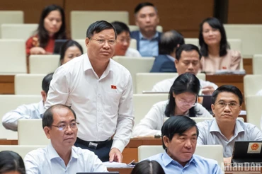 Đại biểu Quốc hội phát biểu ý kiến trong một phiên thảo luận ở hội trường tại Kỳ họp thứ 6, Quốc hội khóa XV. (Ảnh: DUY LINH)