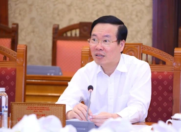 Thường trực Ban Bí thư Võ Văn Thưởng chủ trì giao ban công tác quý III/2022. (Ảnh: TTXVN)
