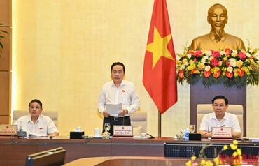 Phó Chủ tịch Thường trực Quốc hội Trần Thanh Mẫn điều hành nội dung phiên họp. (Ảnh: DUY LINH)