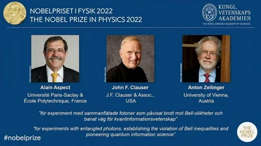 Chân dung ba nhà khoa học giành giải Nobel Vật lý 2022. (Ảnh: Nobel Prize)