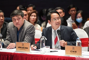 Tiến sĩ Khổng Quốc Minh - Cục Sở hữu trí tuệ phát biểu ý kiến tại Hội thảo. (Ảnh: THÀNH ĐẠT)
