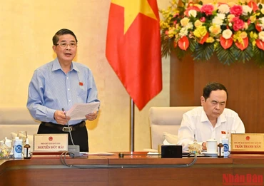 Phó Chủ tịch Quốc hội Nguyễn Đức Hải điều hành nội dung phiên họp. (Ảnh: DUY LINH)