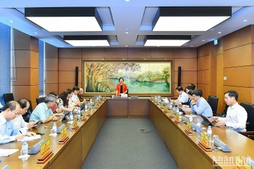 Quang cảnh phiên thảo luận ở tổ Hà Nội chiều 30/5. (Ảnh: THỦY NGUYÊN)