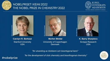 Chân dung ba nhà khoa học giành giải Nobel Hóa học 2022. (Ảnh: Nobel Prize)