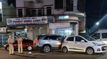 Hiện trường vụ va chạm giao thông.