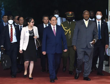 Thủ tướng Phạm Minh Chính hội kiến Tổng thống Uganda Yoweri Kaguta Museveni.